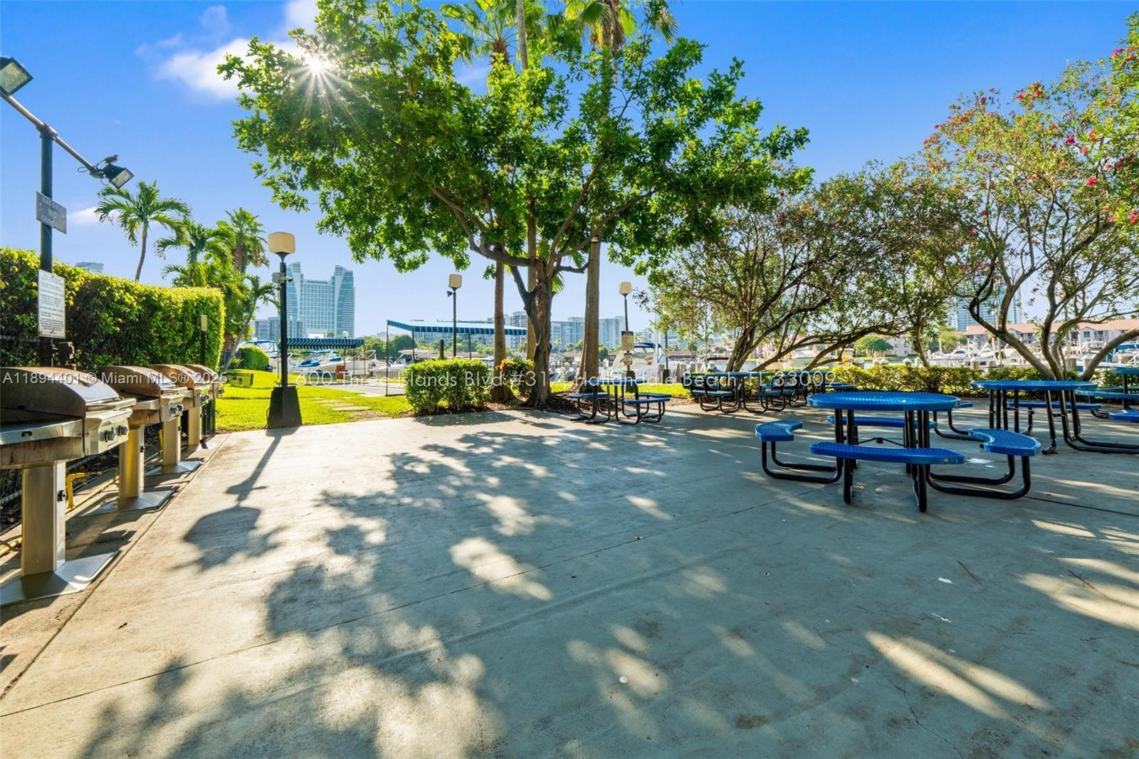 Photo of 600 Three Islands Blvd  #317, Hallandale Beach, Florida, 33009 - Dedicated community BBQ and dining areas