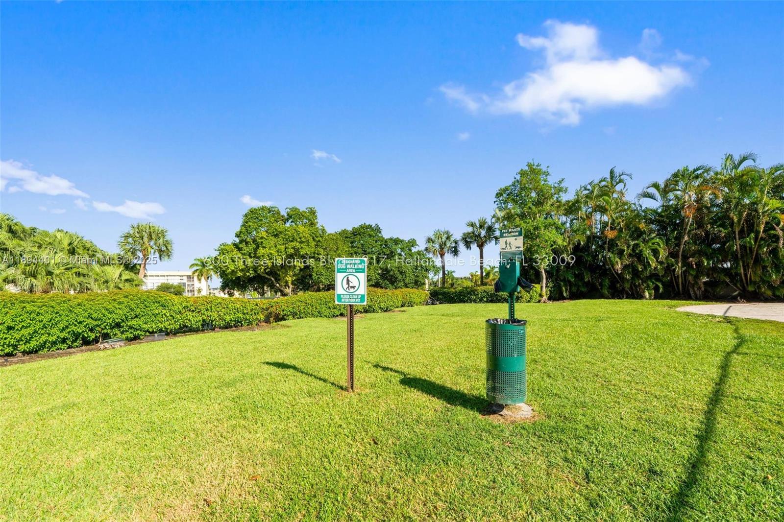 Photo of 600 Three Islands Blvd  #317, Hallandale Beach, Florida, 33009 - Community green space within Olympus Condo grounds