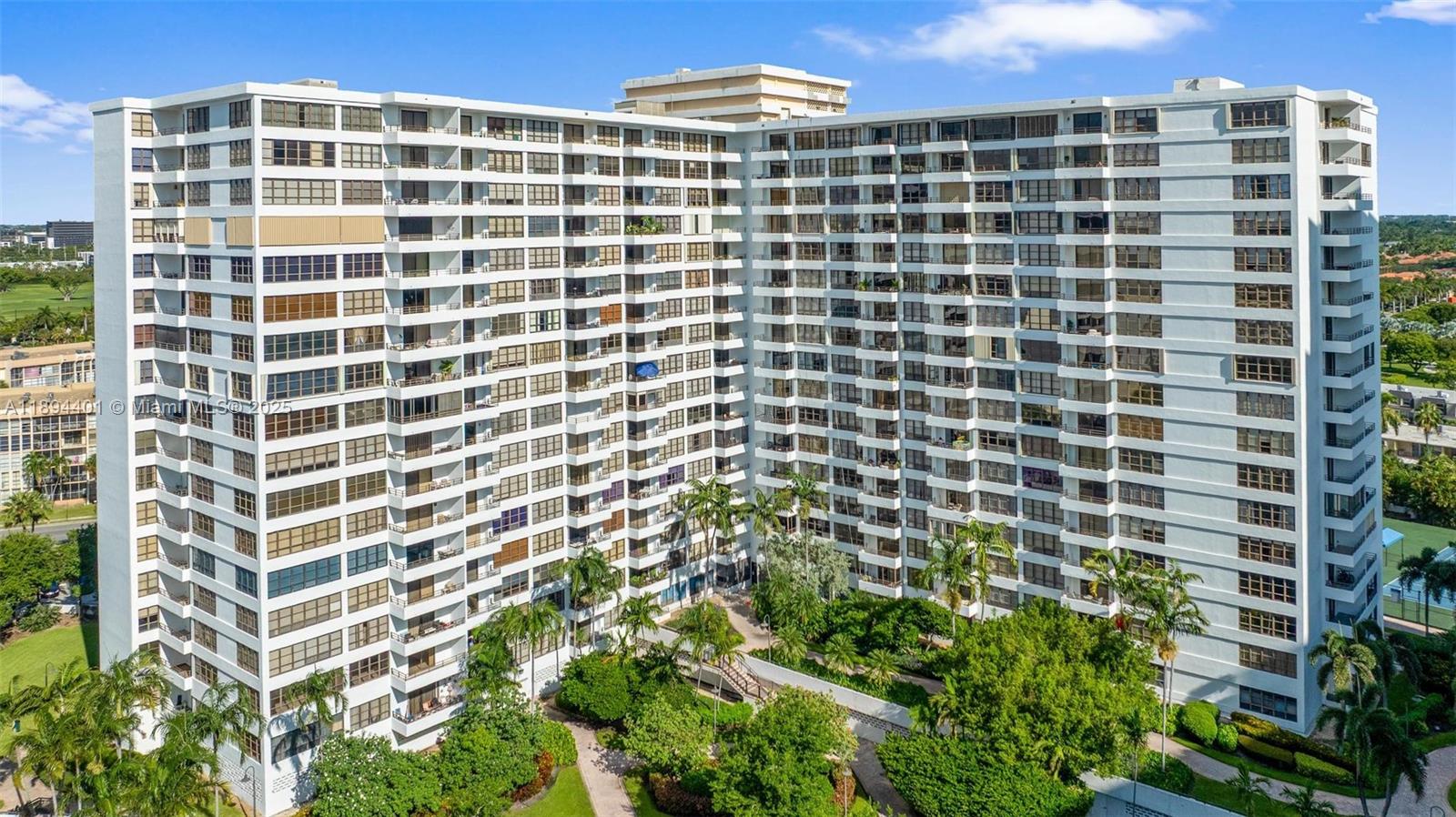 Photo of 600 Three Islands Blvd  #317, Hallandale Beach, Florida, 33009 - Aerial rear view of Olympus Condo, building 600