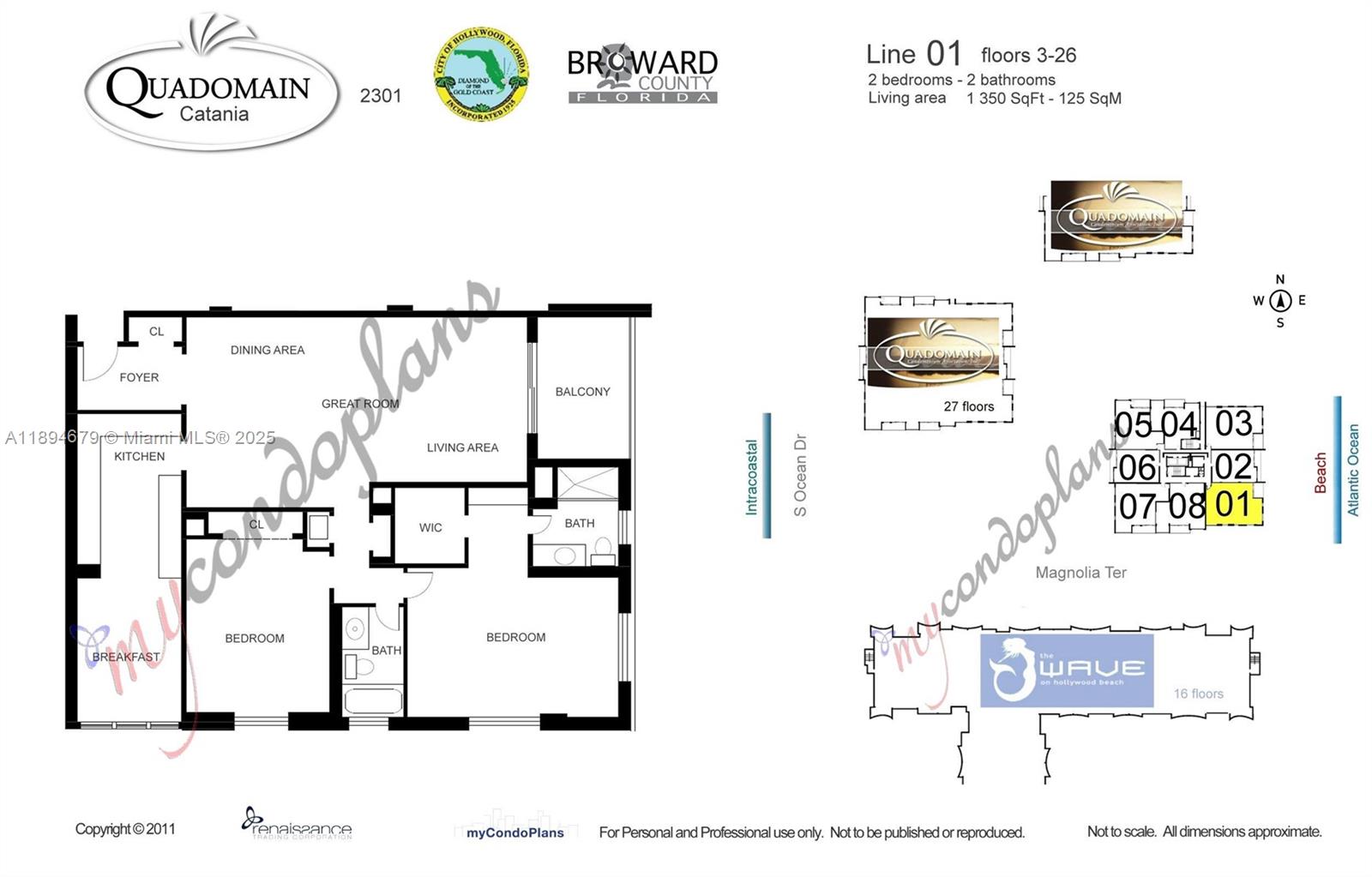 Photo of 2301 Ocean Dr  #301, Hollywood, Florida, 33019 - Floor Plan