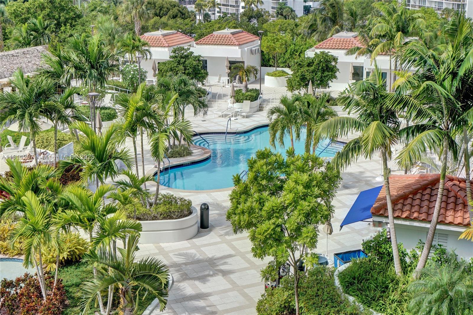 Photo of 20281 Country Club Dr  #511, Aventura, Florida, 33180 - Pool view from the apartment.