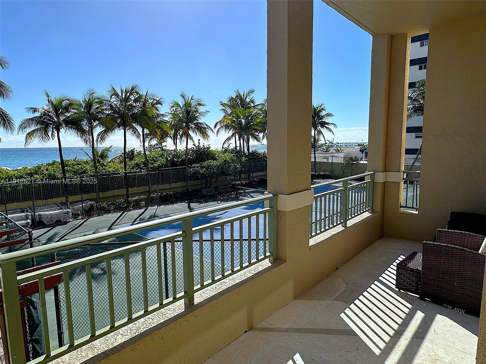 Photo of 2080 Ocean Dr #112, Hallandale Beach, Florida, 33009 - SE view, VIP seats of Tennis Court