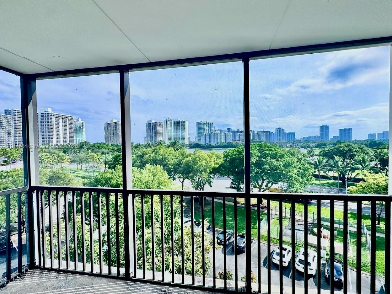 Photo of 3475 Country Club Dr #610, Aventura, Florida, 33180 - Balcony overlooks Turnberry Golf Course