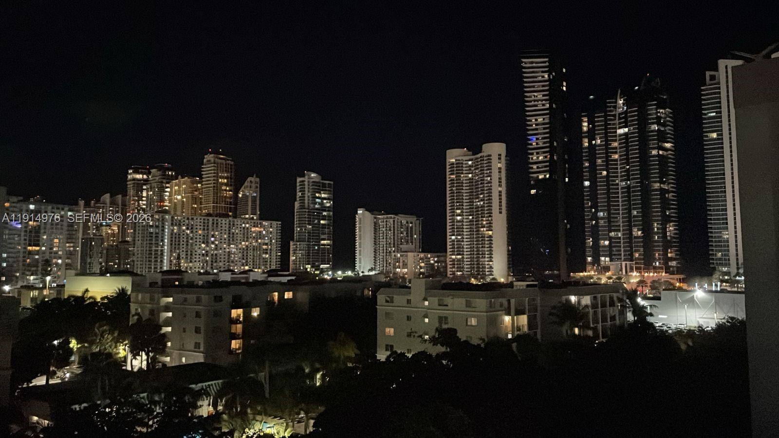 Photo of 17021 Bay Rd  #803, Sunny Isles Beach, Florida, 33160 - night view from the unit