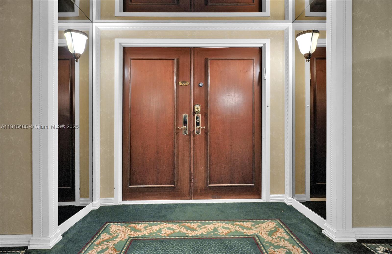 Photo of 10175 Collins Ave  #504, Bal Harbour, Florida, 33154 - French Door entry into the unit