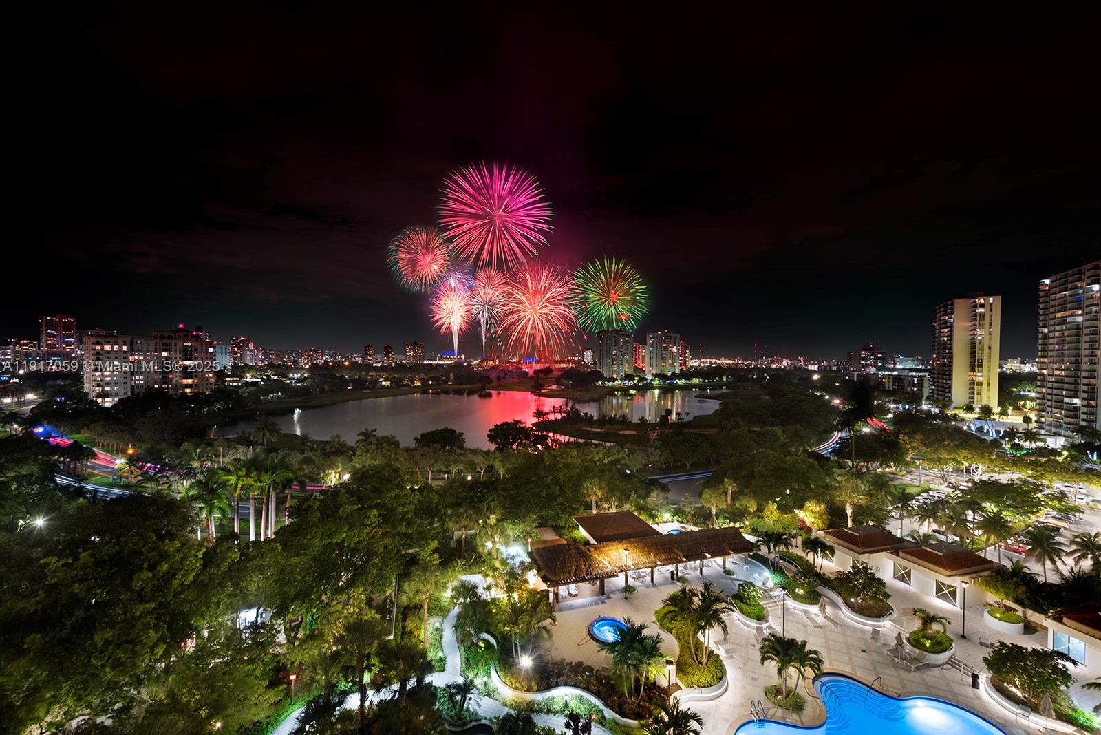Photo of 20281 Country Club Dr  #1009, Aventura, Florida, 33180 - 4th of July fireworks from balcony