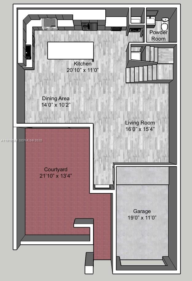 Photo of 935 Lemonwood Ct  (935), Hollywood, Florida, 33019 - First Floor Plan