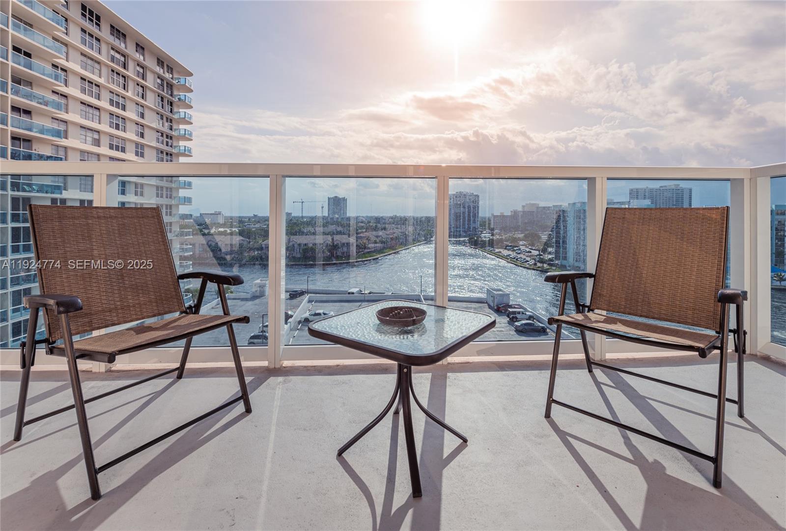 Photo of 3800 Ocean Dr #922, Hollywood, Florida, 33019 - Unobstructed Bay View from the Open Balcony