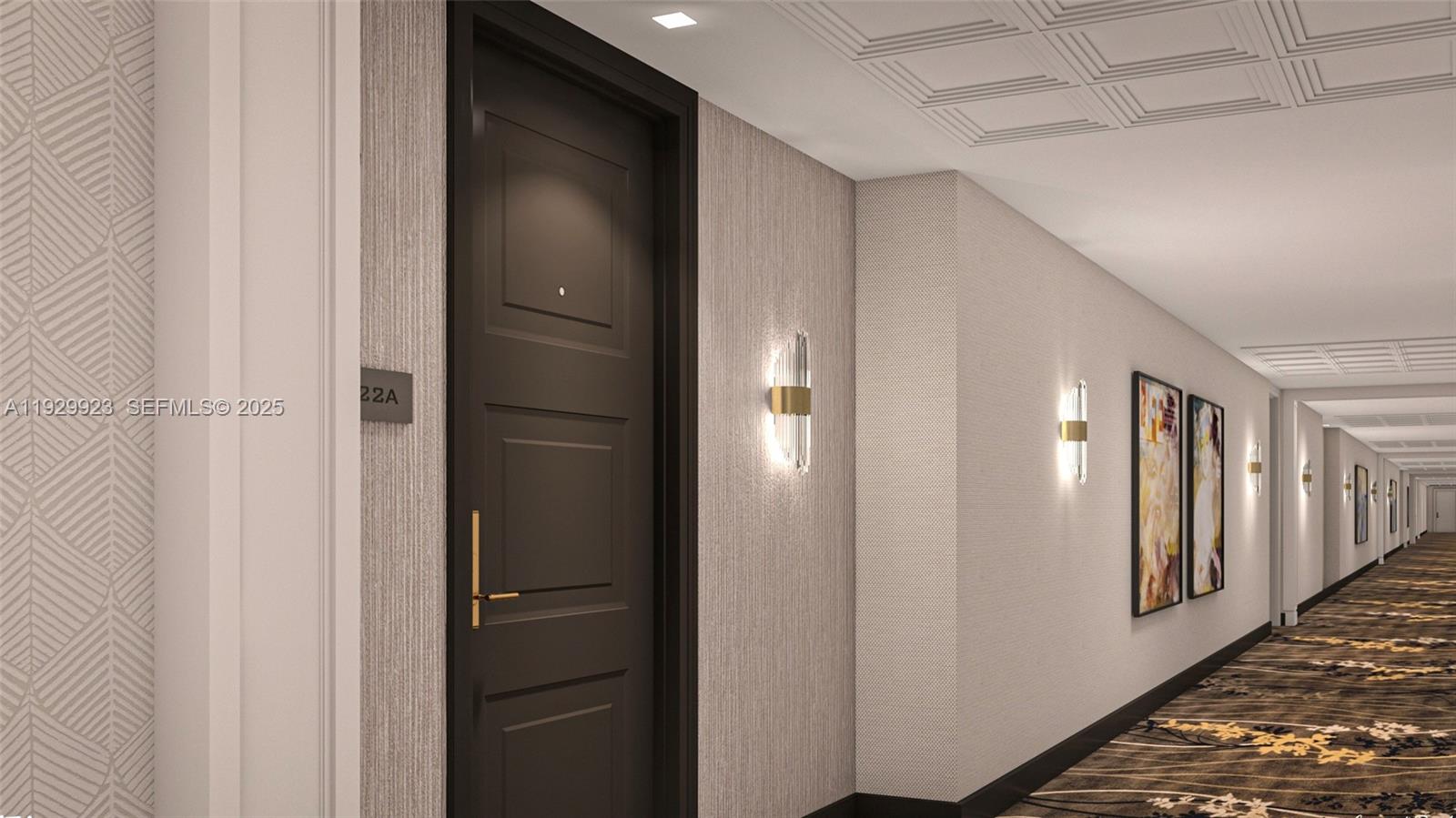 Photo of 9801 Collins Ave #8N Ocean Views, Bal Harbour, Florida, 33154 - Entrance door, halls, ligthing just done