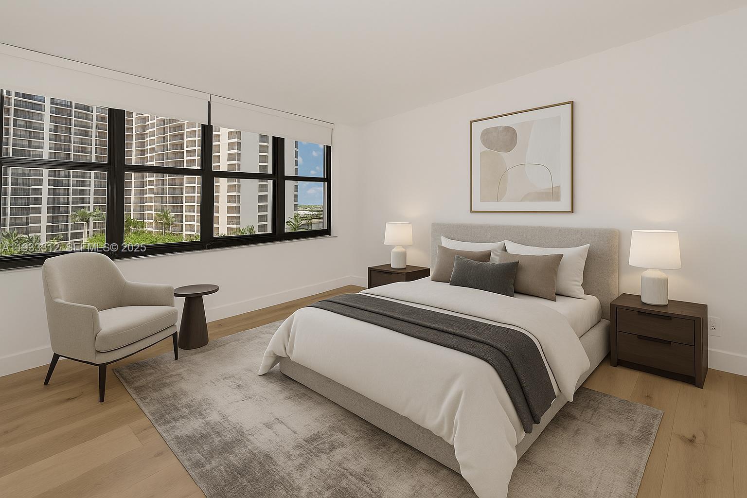 Photo of 2500 Parkview Dr  #821, Hallandale Beach, Florida, 33009 - 2nd bedroom staged