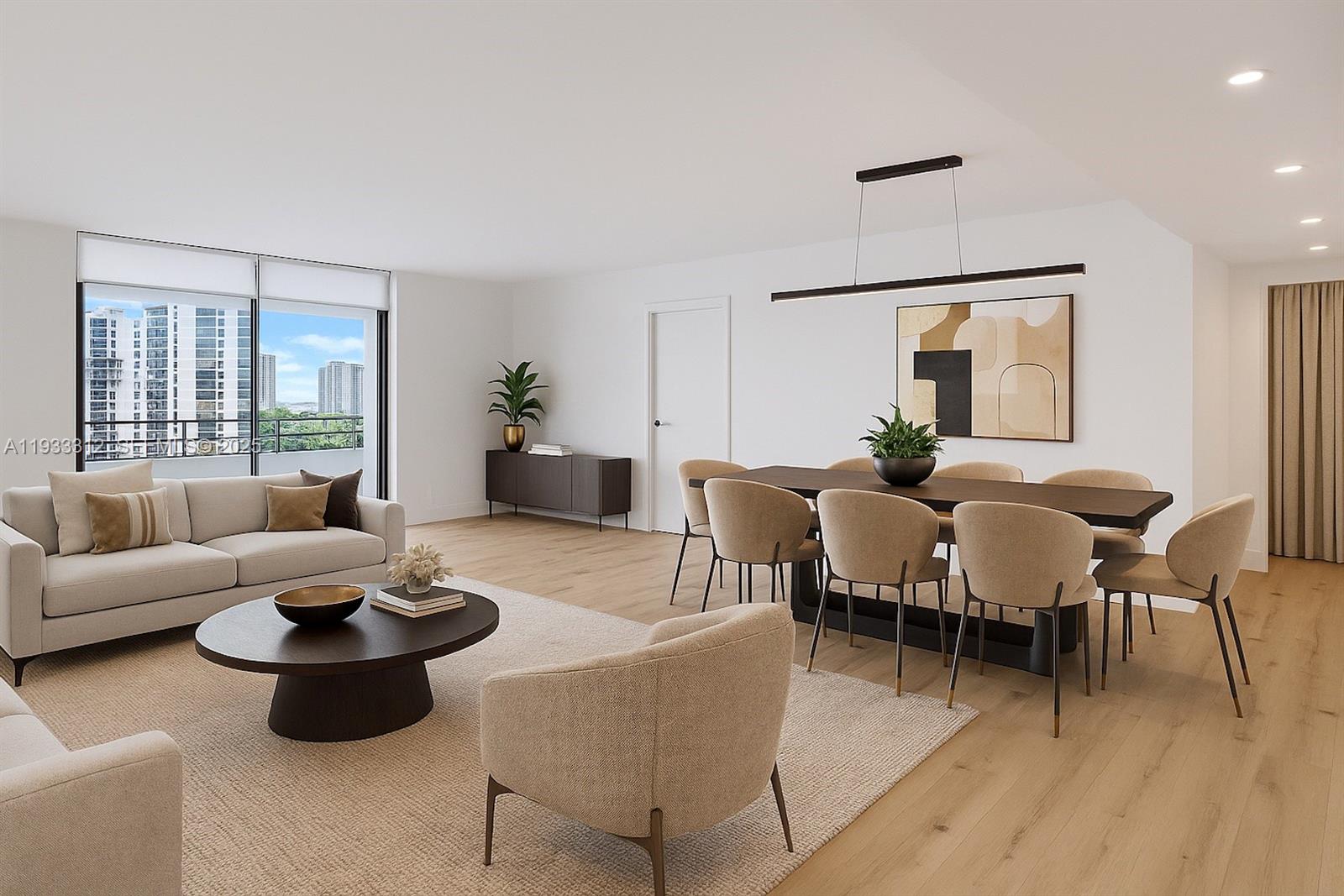 Photo of 2500 Parkview Dr  #821, Hallandale Beach, Florida, 33009 - living room staged