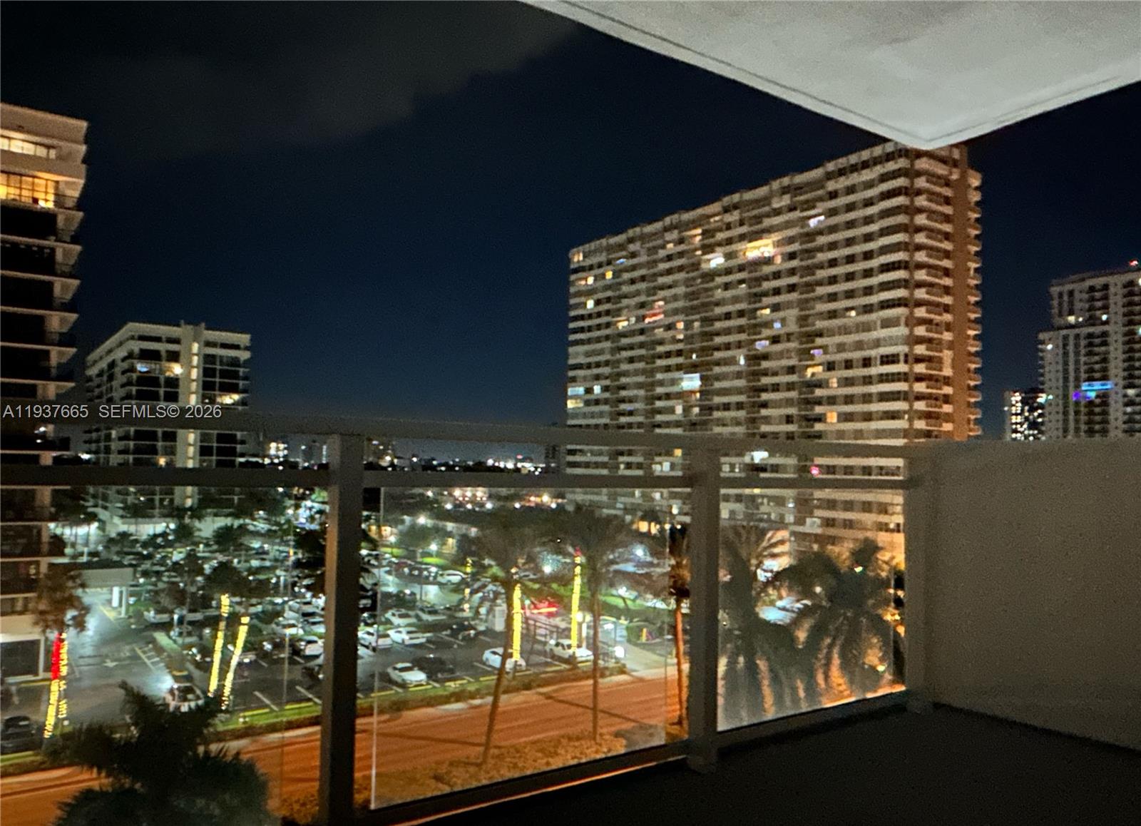 Photo of 2030 Ocean Dr  #506, Hallandale Beach, Florida, 33009 - night time terrace view