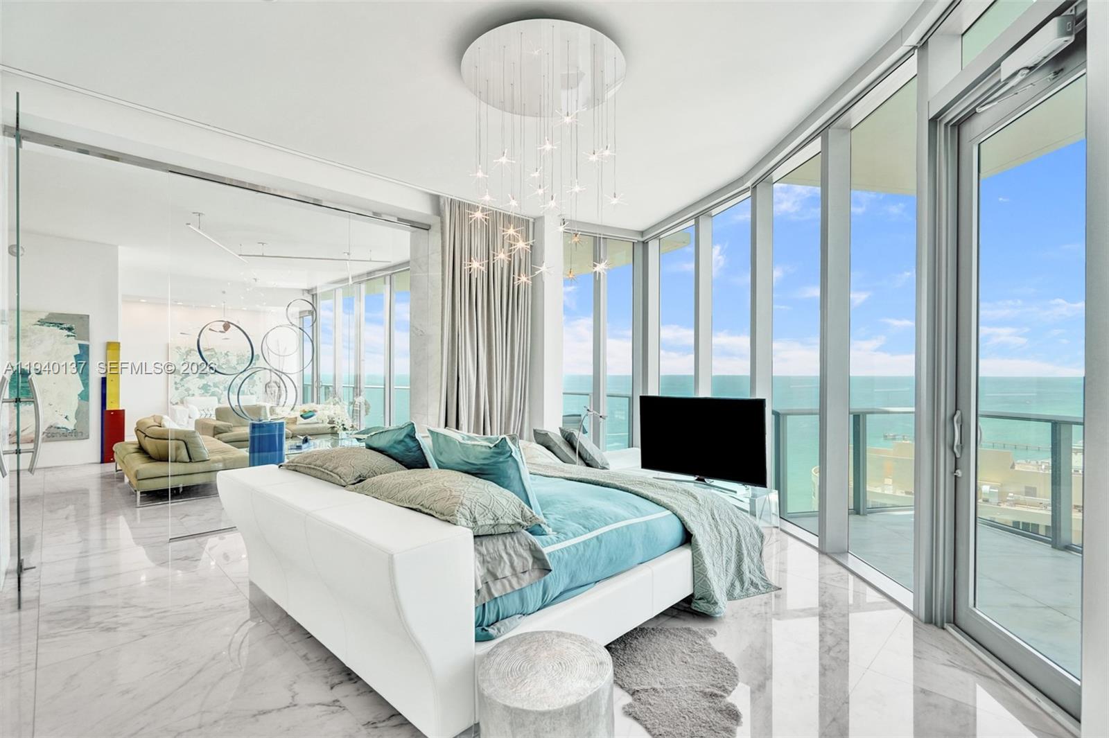 Photo of 17475 Collins Ave  #2502, Sunny Isles Beach, Florida, 33160 - Remote control curtain can be closed to provide privacy