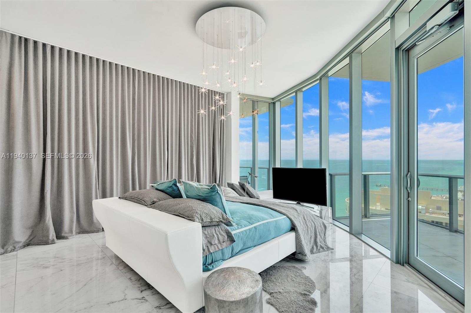 Photo of 17475 Collins Ave  #2502, Sunny Isles Beach, Florida, 33160 - Remote controlled curtain to provide privacy