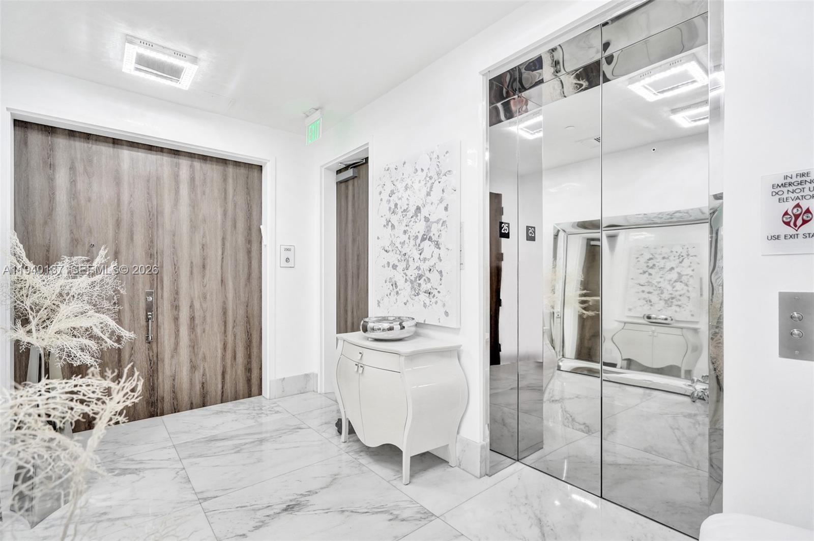 Photo of 17475 Collins Ave  #2502, Sunny Isles Beach, Florida, 33160 - Private foyer and elevator entrance