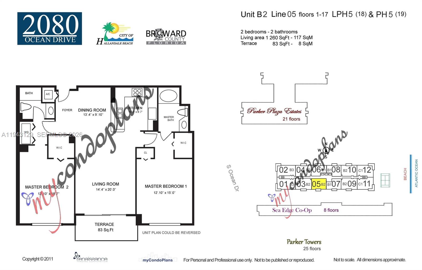 Photo of 2080 Ocean Dr #LPH05, Hallandale Beach, Florida, 33009 - LPH5 - 1260 sq ft LA