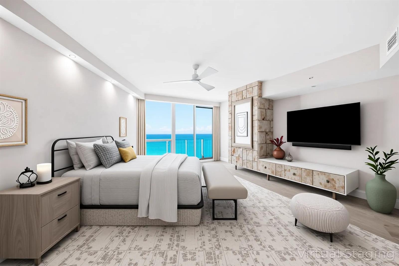 Photo of 3101 Ocean #1807, Hollywood, Florida, 33019 - Virtually Staged Primary Bedroom