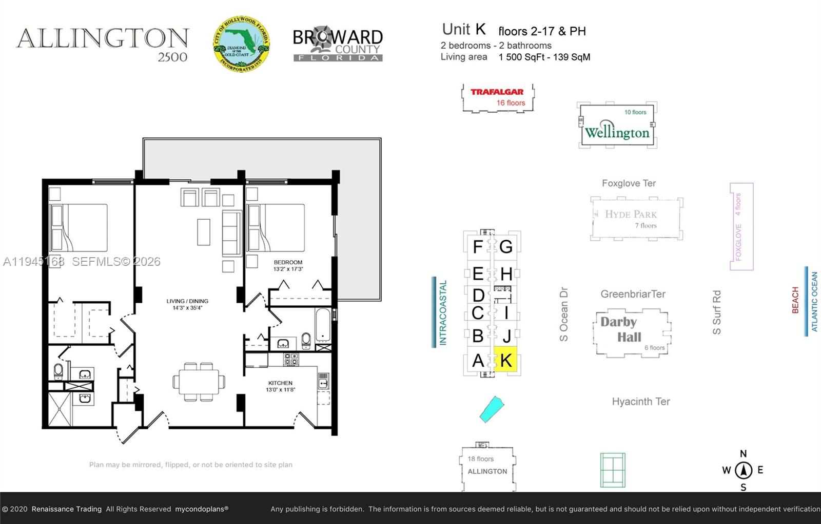 Photo of 1500 Ocean Dr  #12K, Hollywood, Florida, 33019 - 