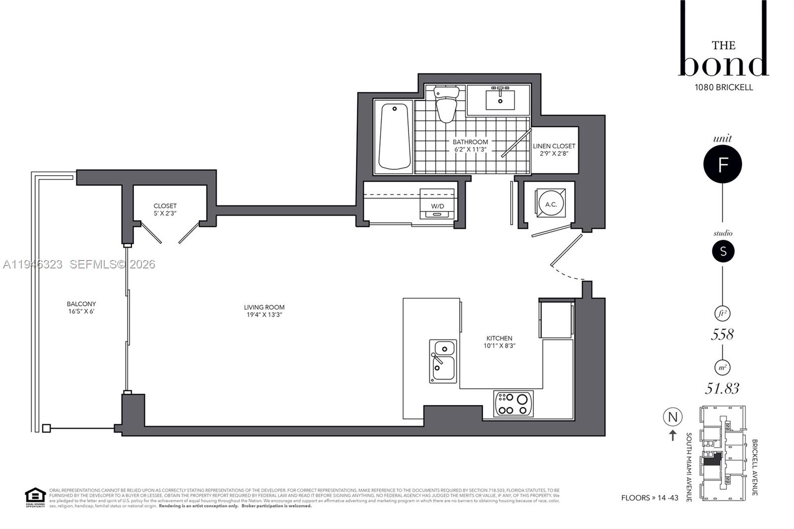 Photo of 1080 Brickell Ave  #1505, Miami, Florida, 33131 - 