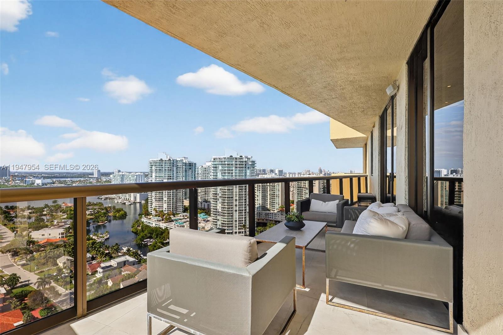 Photo of 16275 Collins Ave  #2404, Sunny Isles Beach, Florida, 33160 - Intracoastal views from balcony