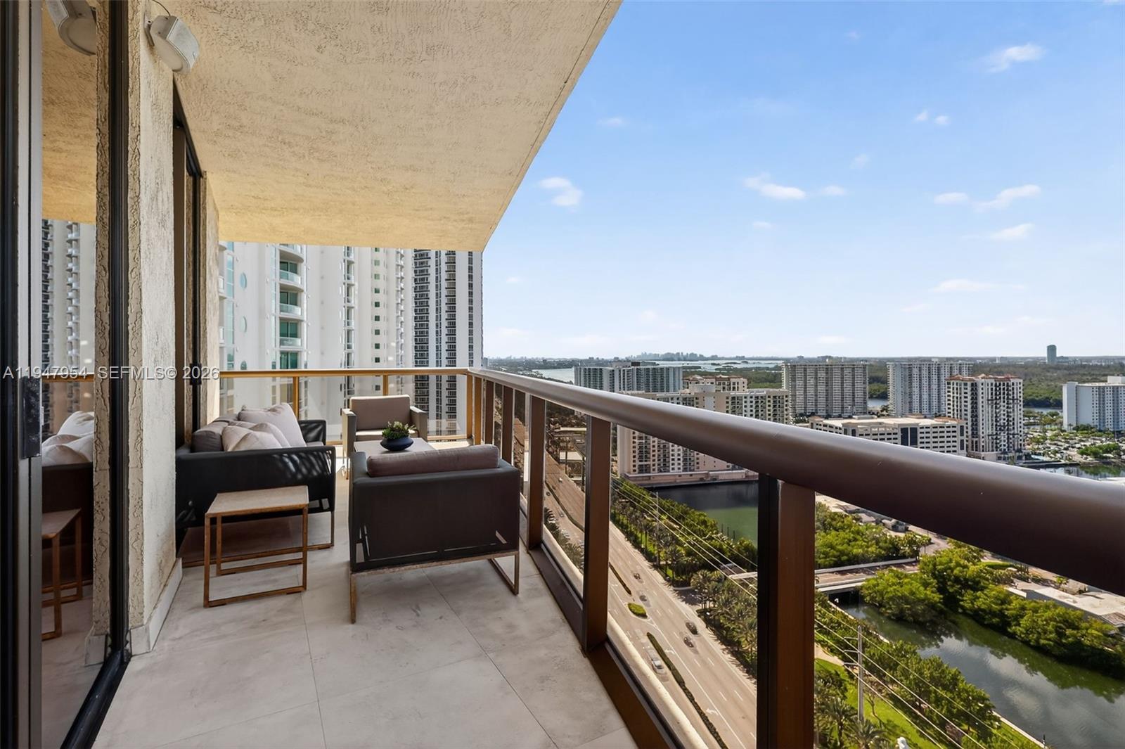 Photo of 16275 Collins Ave  #2404, Sunny Isles Beach, Florida, 33160 - Miami city skyline views from balcony