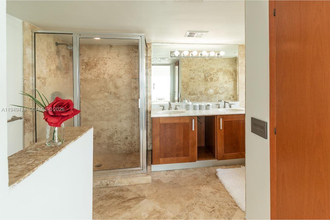 Master Shower and double sink