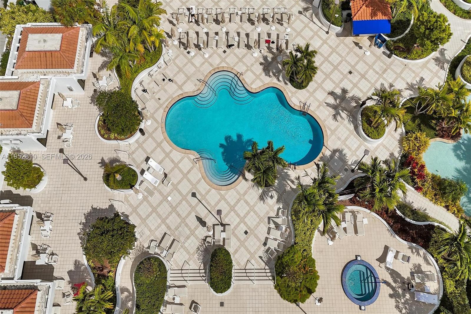 Photo of 20281 Country Club Dr  #809, Aventura, Florida, 33180 - Pool view from the balcony.