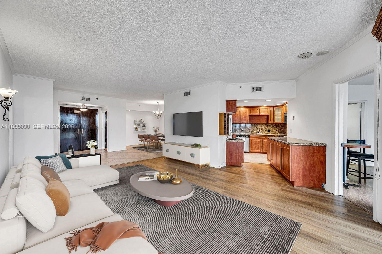 Photo of 20281 Country Club Dr  #210, Aventura, Florida, 33180 - Virtually staged living room