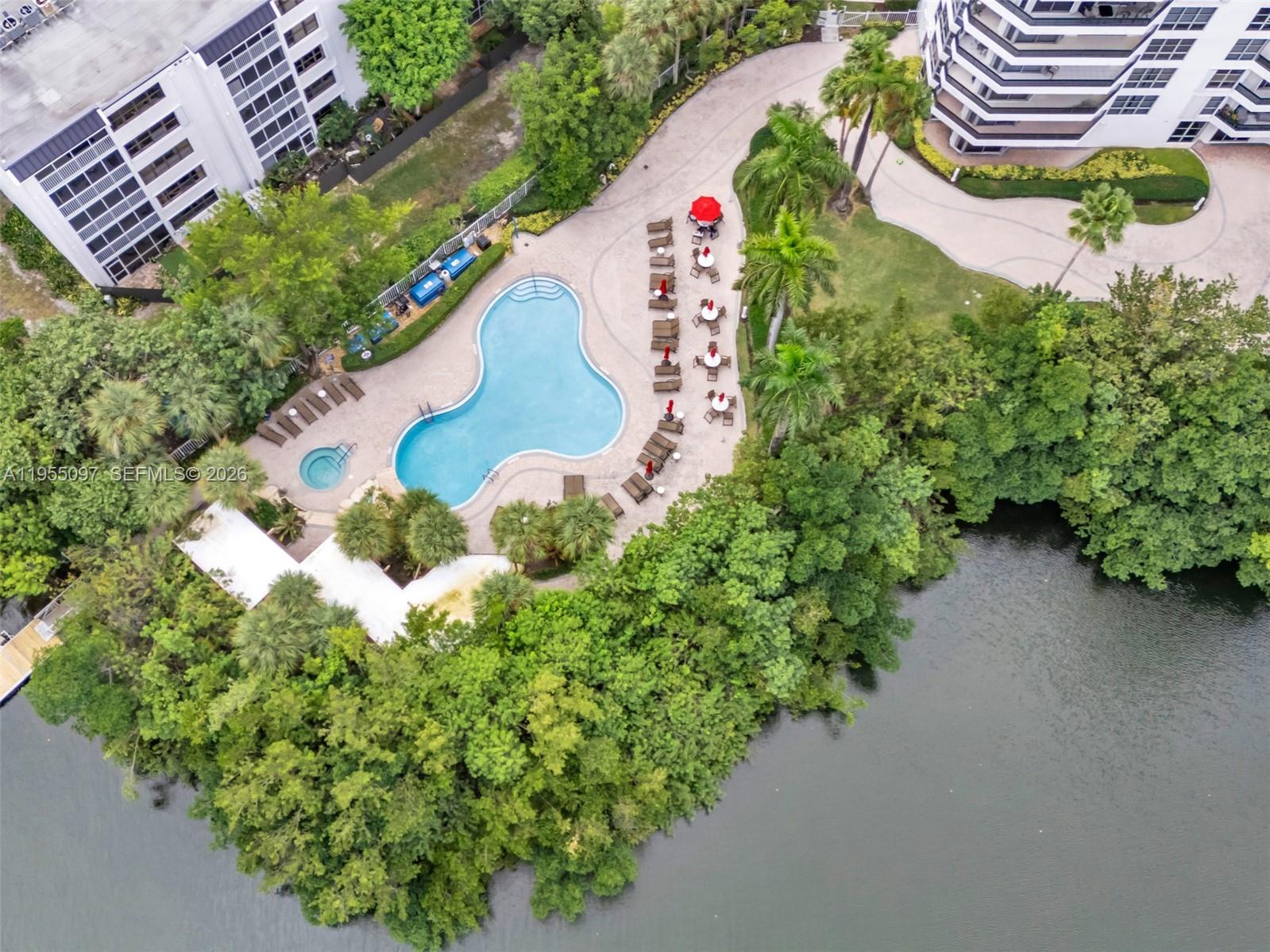 Photo of 3400 192nd St  #910, Aventura, Florida, 33180 - Pool and dock