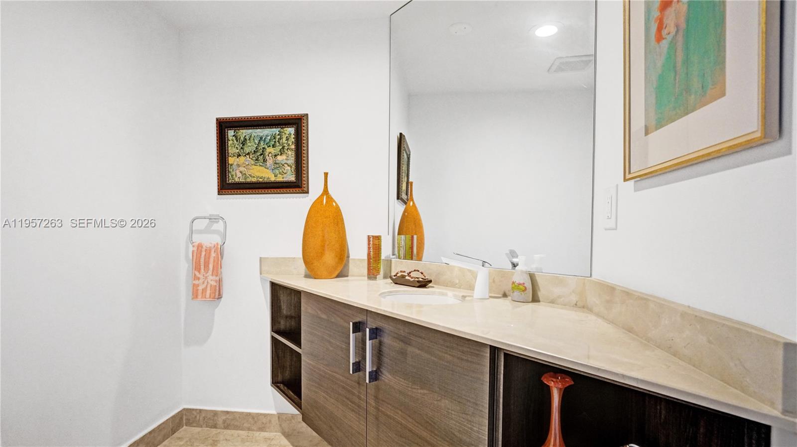 Photo of 20201 Country Club Dr  #1808, Aventura, Florida, 33180 - Guest bathroom staged.