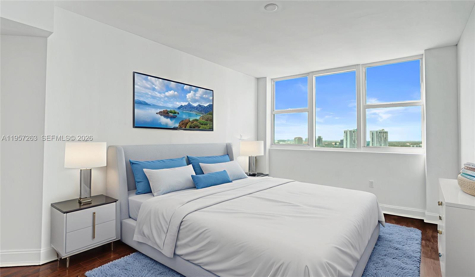 Photo of 20201 Country Club Dr  #1808, Aventura, Florida, 33180 - Staged bedroom.