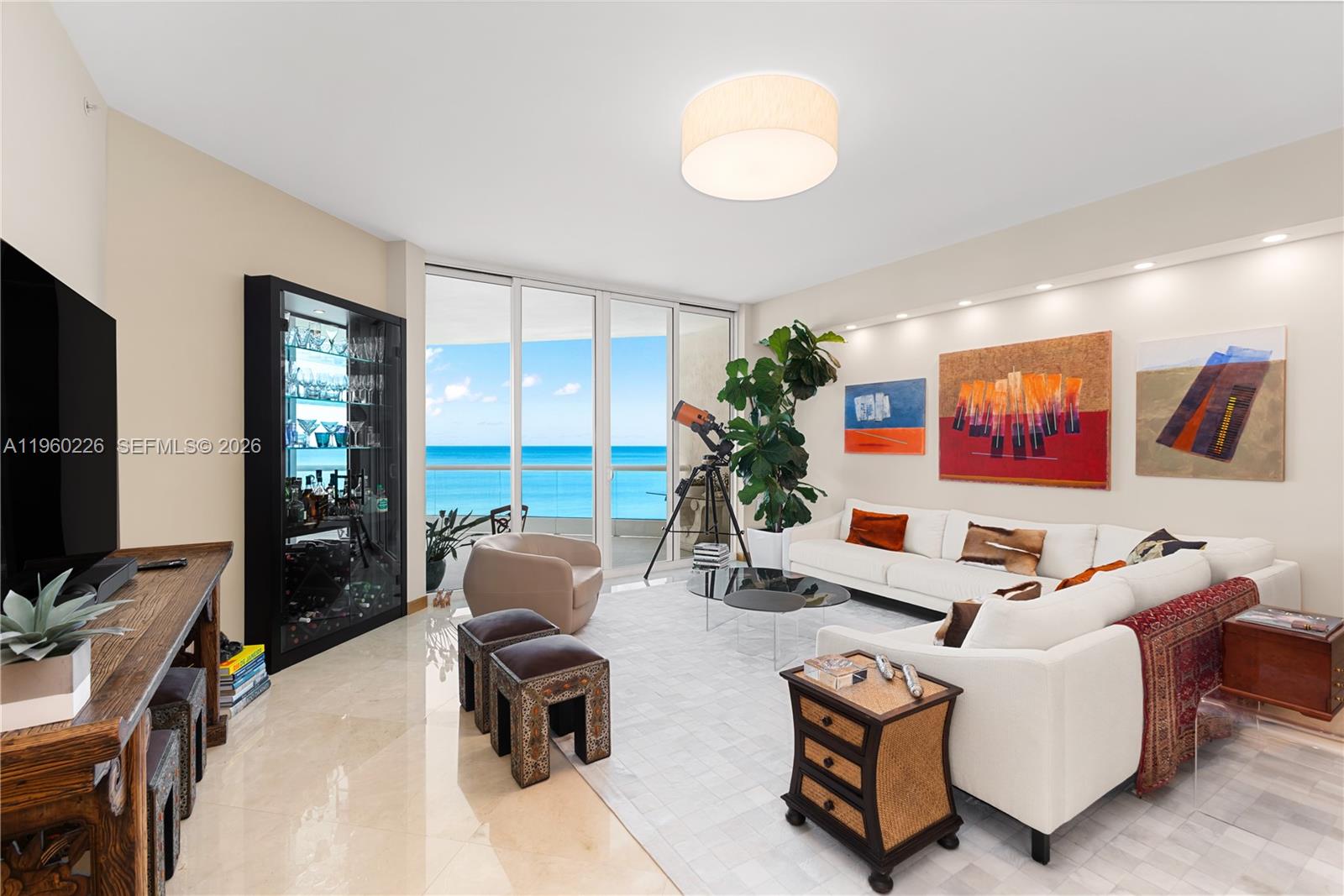 Photo of 16047 Collins Ave  #1001, Sunny Isles Beach, Florida, 33160 - Ocean views from the moment you enter the home.