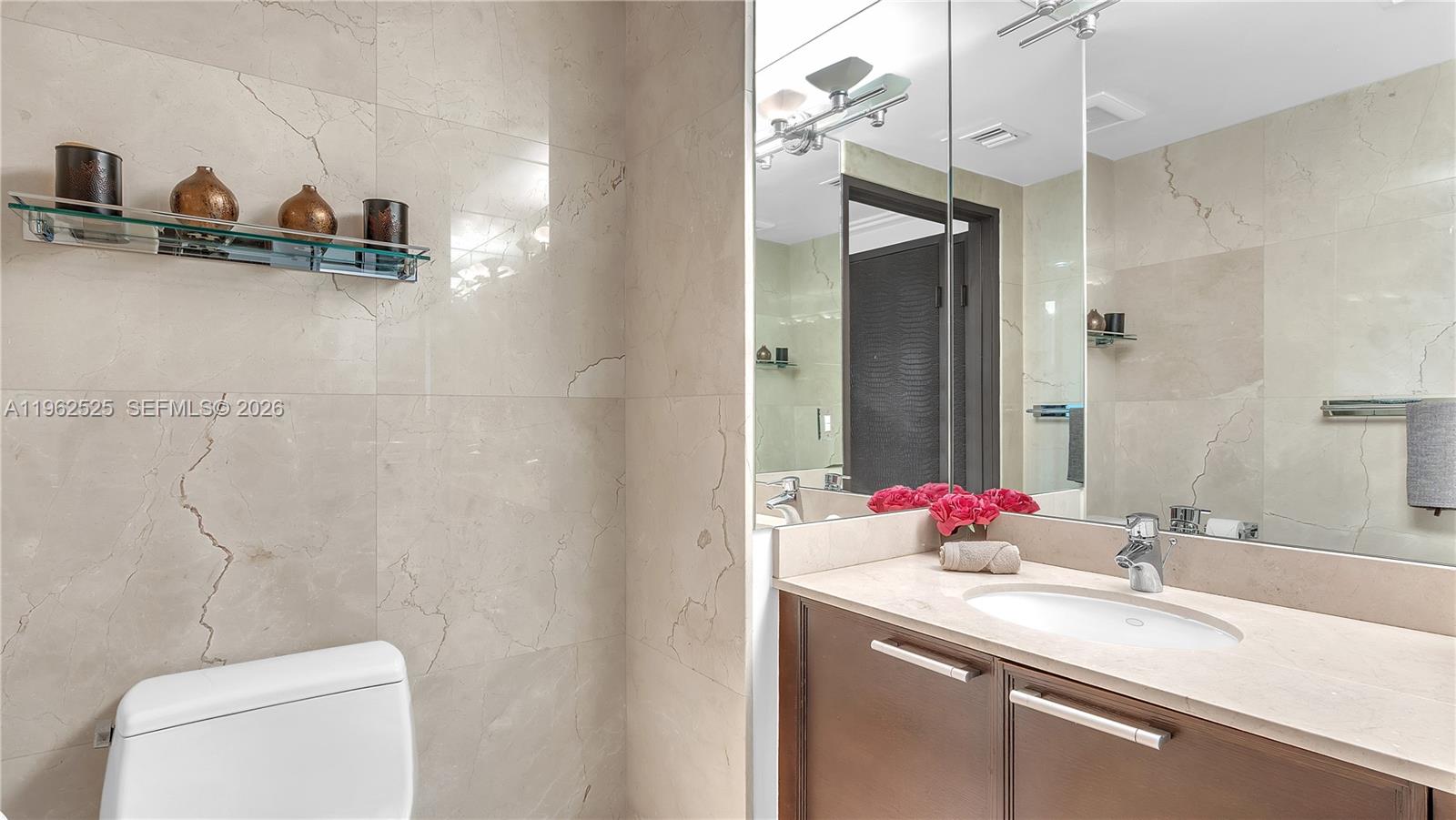 Photo of 16275 Collins Ave  #903, Sunny Isles Beach, Florida, 33160 - Marble Powder Room