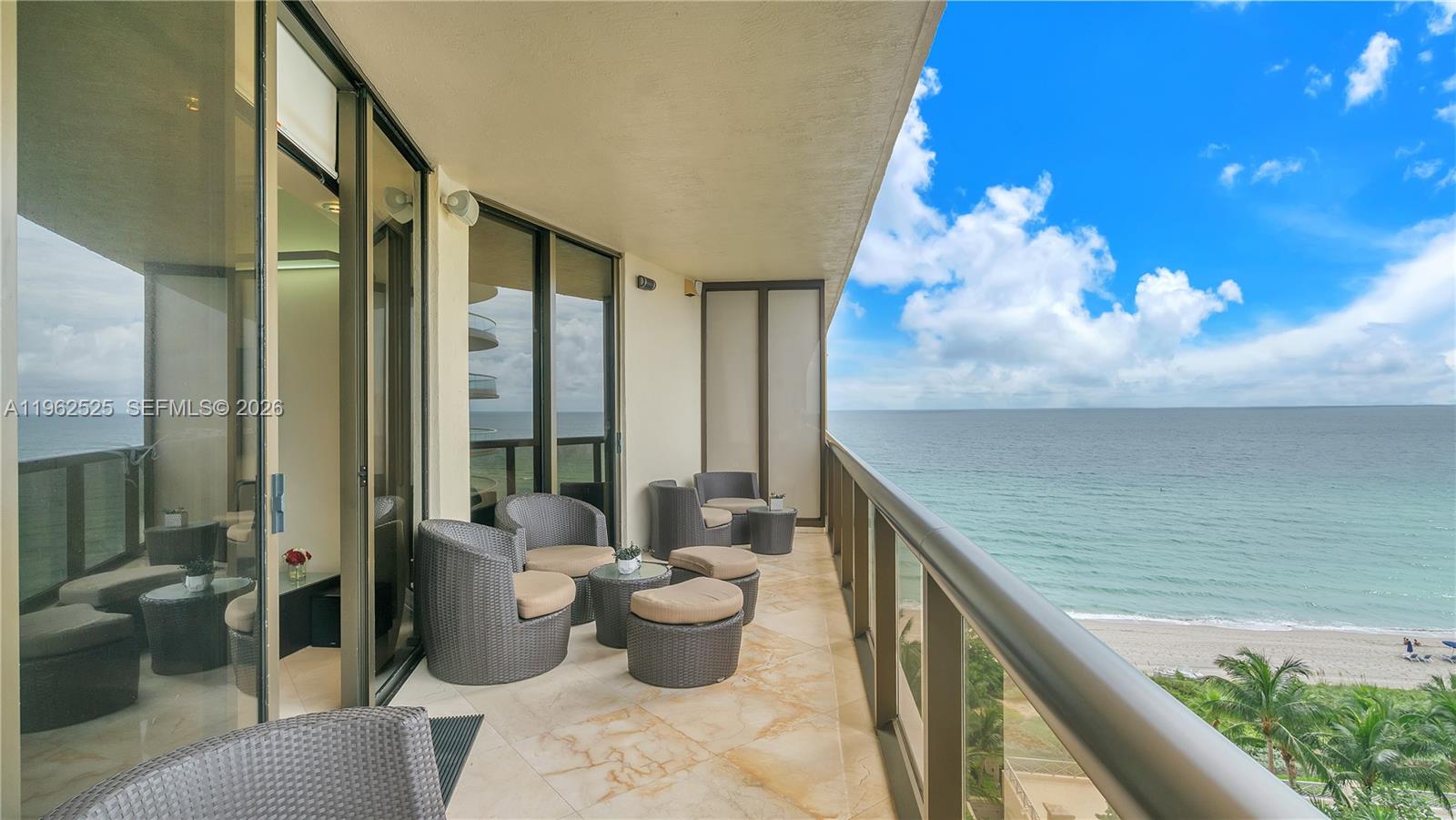 Photo of 16275 Collins Ave  #903, Sunny Isles Beach, Florida, 33160 - East, South & West Views from Large Double Terrace