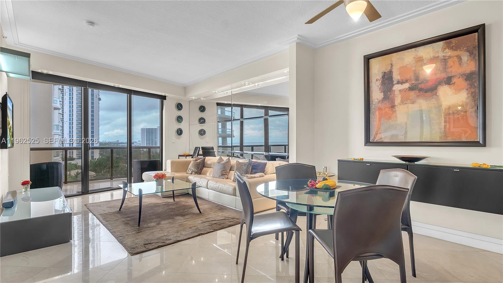 Photo of 16275 Collins Ave  #903, Sunny Isles Beach, Florida, 33160 - Open Dining Living Rooms