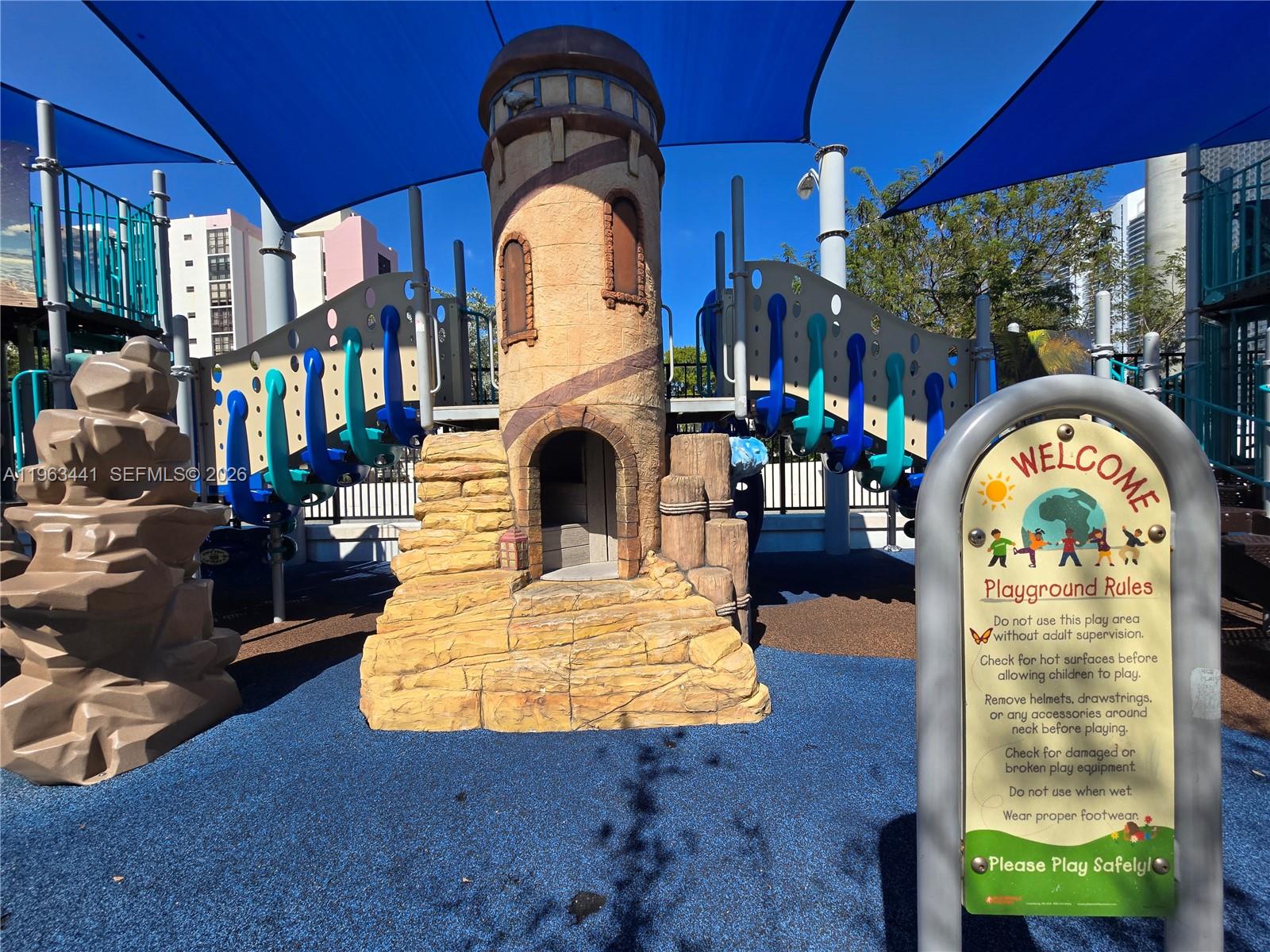 Photo of 200 Sunny Isles Blvd  #TH-205, Sunny Isles Beach, Florida, 33160 - Gateway Park - If front of St Tropez, with playground, water fountains, weekly events, parking and more