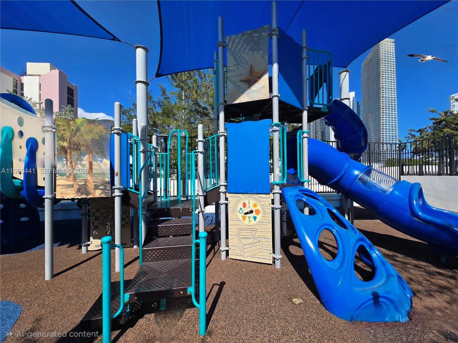 Photo of 200 Sunny Isles Blvd  #TH-205, Sunny Isles Beach, Florida, 33160 - Gateway Park - If front of St Tropez, with playground, water fountains, weekly events, parking and more