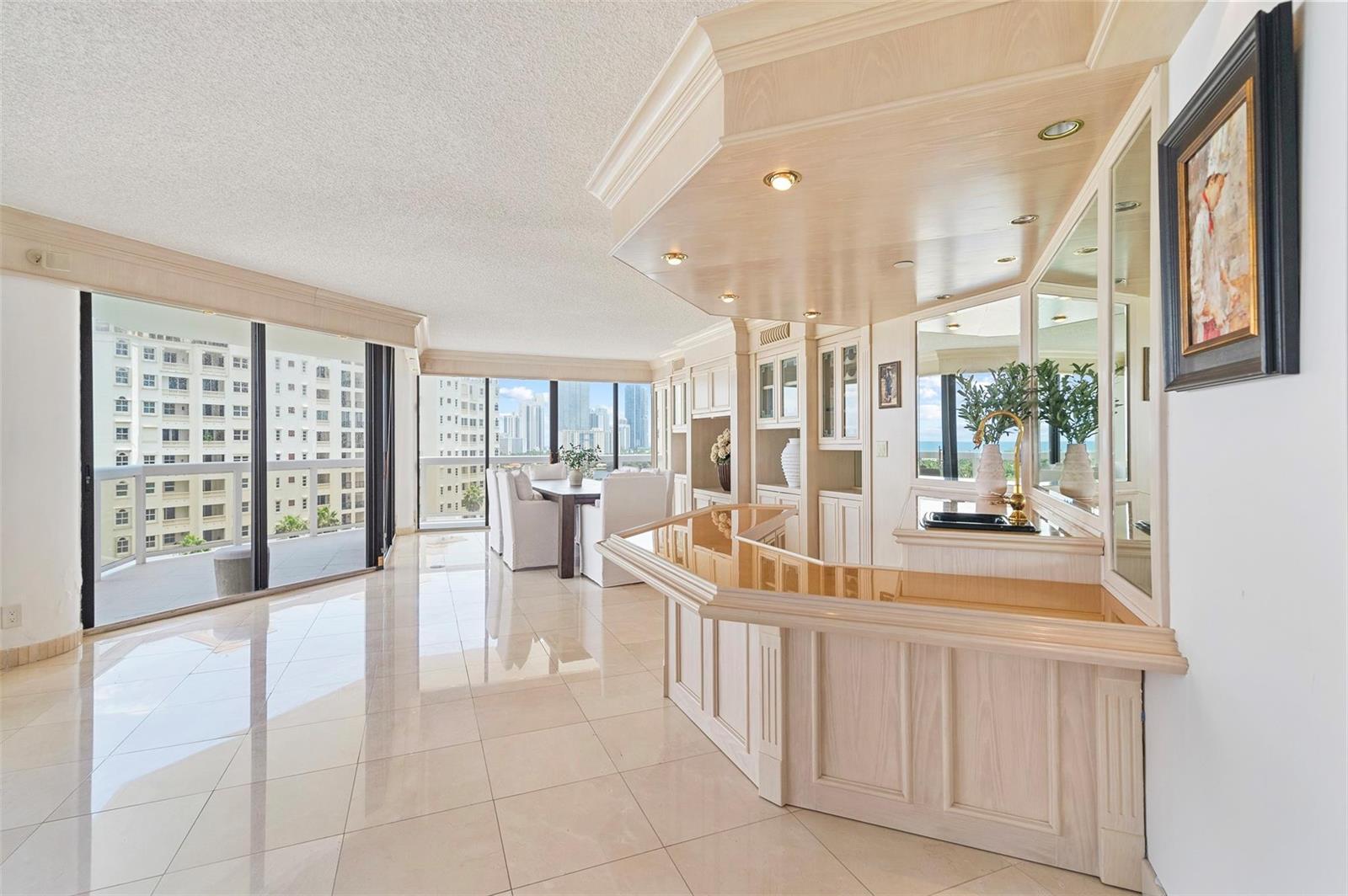 Photo of 20185 Country Club  #901, Aventura, Florida, 33180 - Lighted Bar area with built-ins