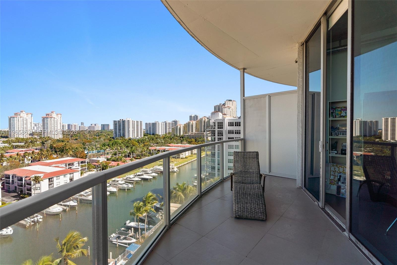 Photo of 3029 188th St #1019, Aventura, Florida, 33180 - Private balcony with great water and city views