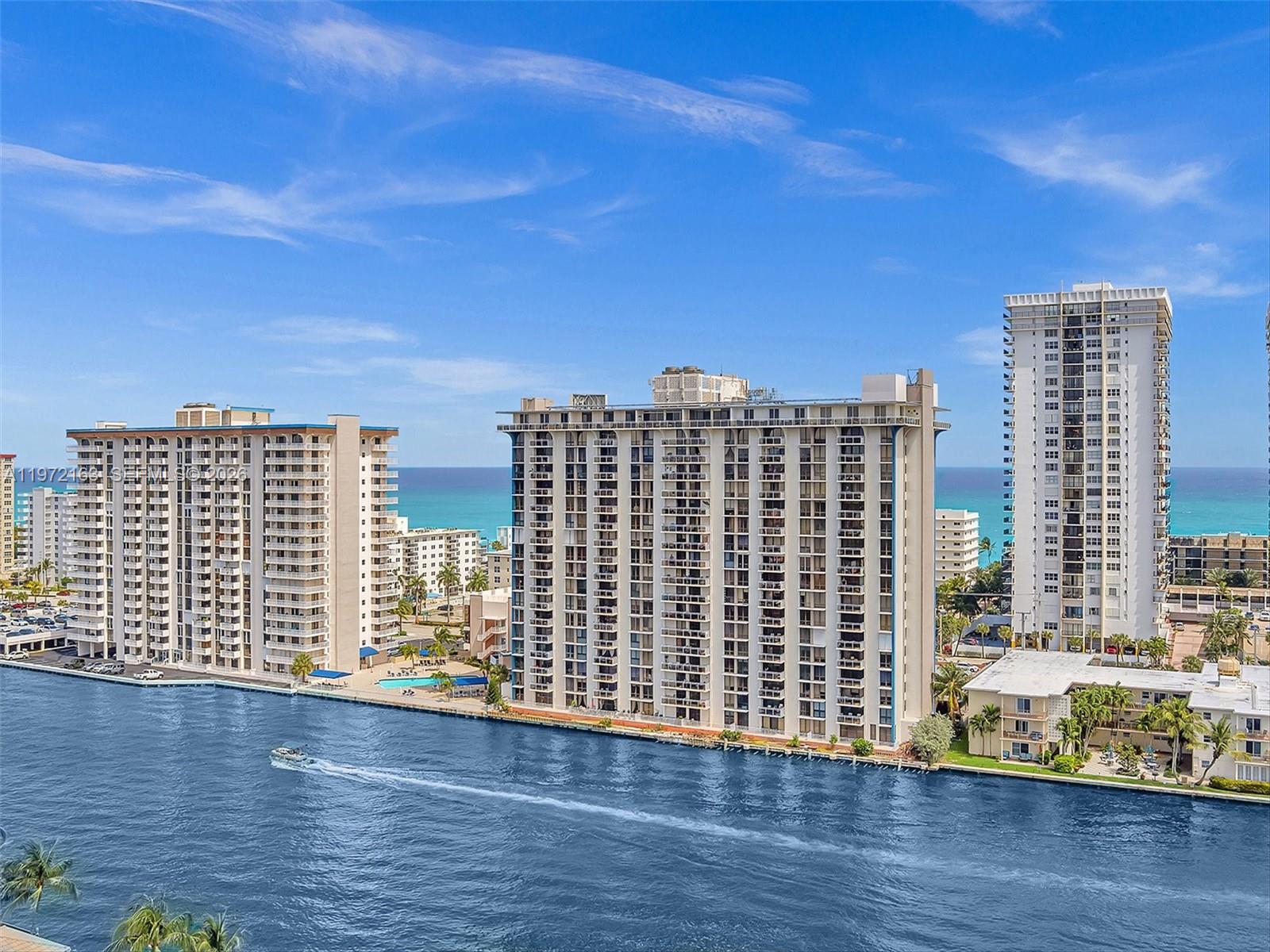 Photo of 1500 Ocean Dr  #10A, Hollywood, Florida, 33019 - Welcome to The Allington Apt 10A with the most stunning tranquil views of the Intracoastal and Ocean from the wrap around balcony.