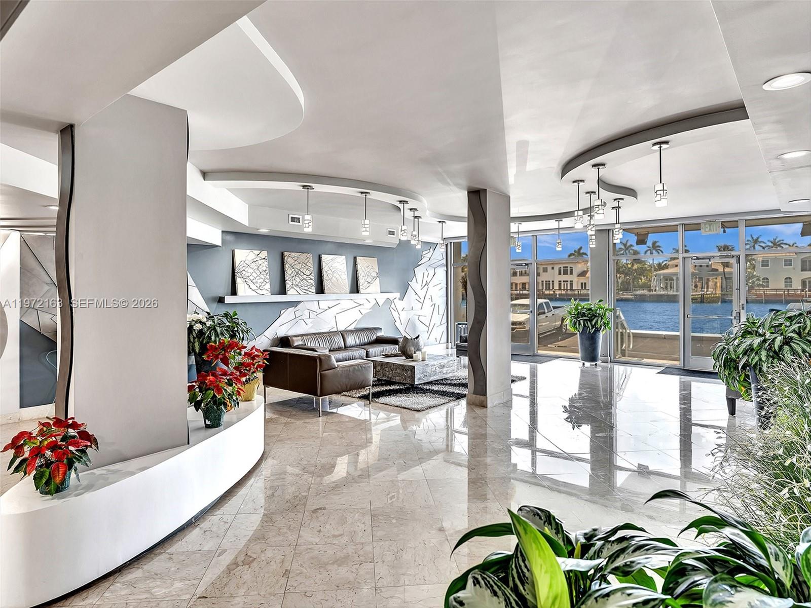 Photo of 1500 Ocean Dr  #10A, Hollywood, Florida, 33019 - Gorgeous remodeled lobby shows the views that you can enjoy!