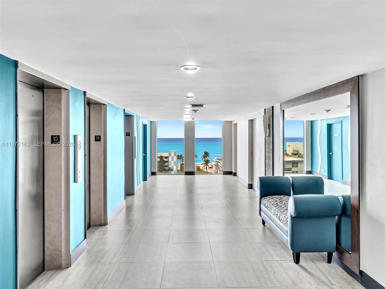 Photo of 1500 Ocean Dr  #10A, Hollywood, Florida, 33019 - Step out of the elevator and you are again greeted by water views. Amazing!!