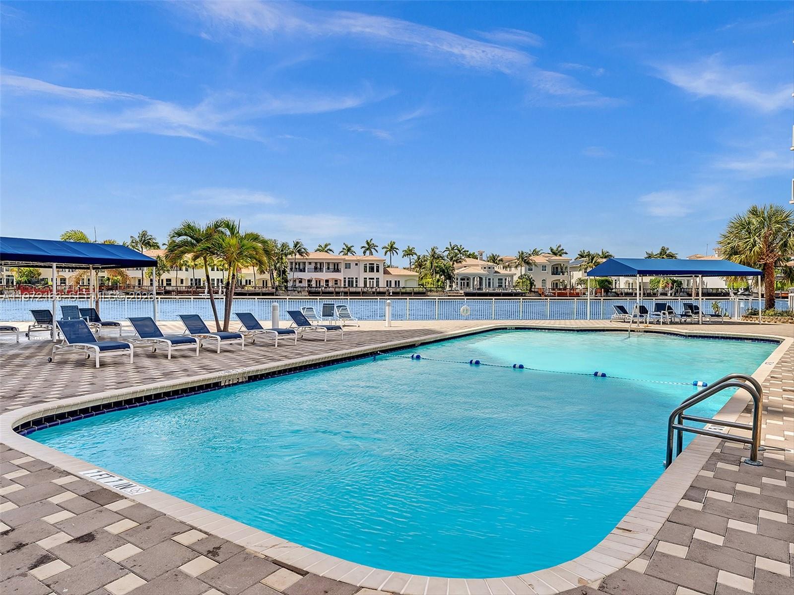 Photo of 1500 Ocean Dr  #10A, Hollywood, Florida, 33019 - Newly renovated heated pool is situated right on the intracoastal waterway.  You will feel like you live at a 5 star resort!