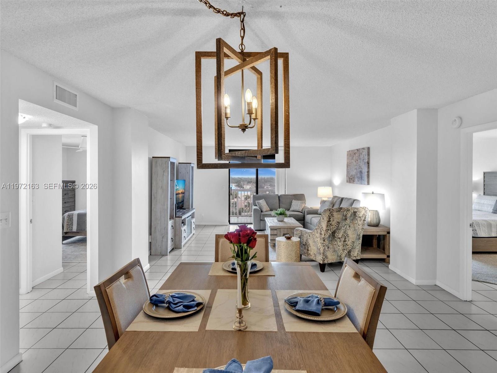 Photo of 1500 Ocean Dr  #10A, Hollywood, Florida, 33019 - You can really see how spacious this living area is! Notice the bedrooms on either side allowing for total privacy.