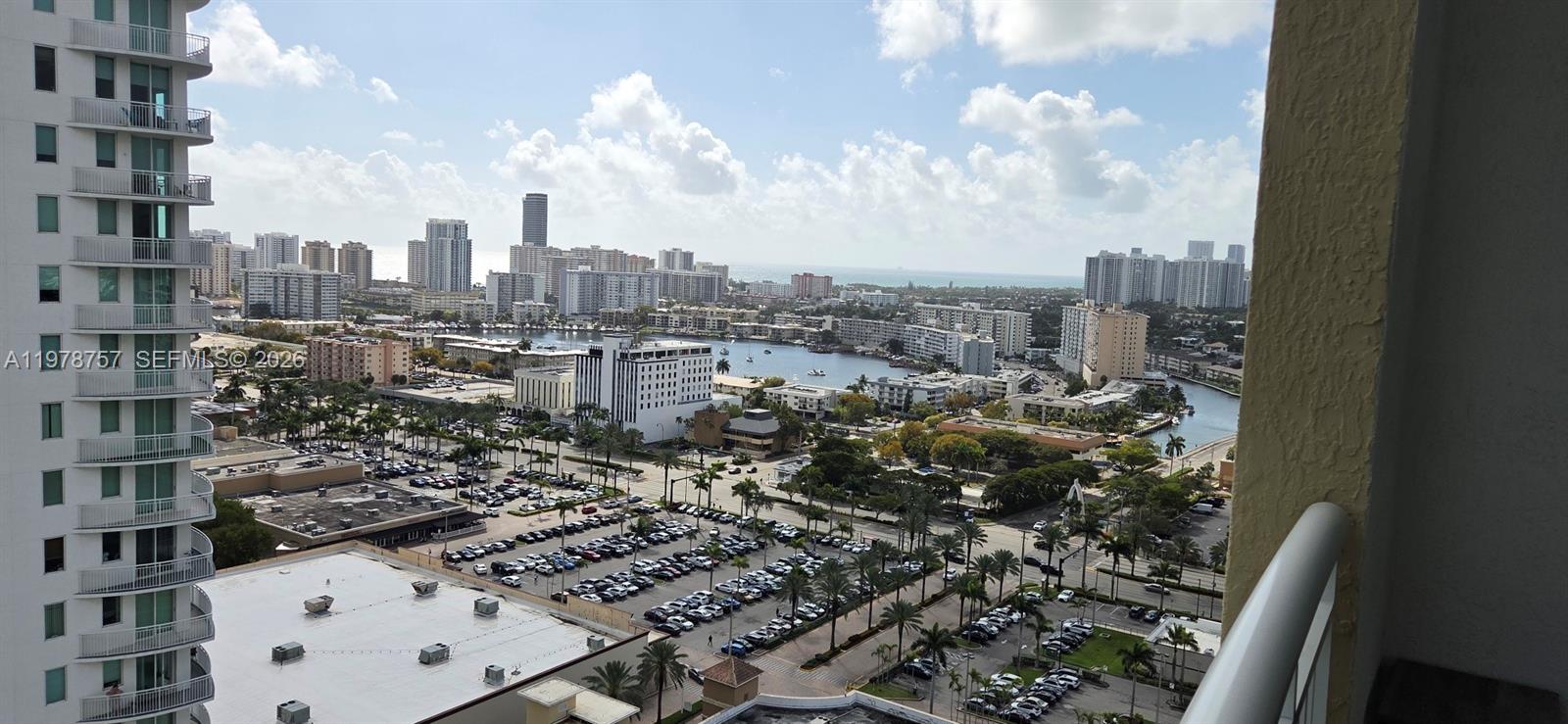 Photo of 1745 Hallandale Beach Blvd  #2204W, Hallandale Beach, Florida, 33009 - Balcony-Spectacular Golf Course & Ocean Views.   Ocean breeze is wonderful.