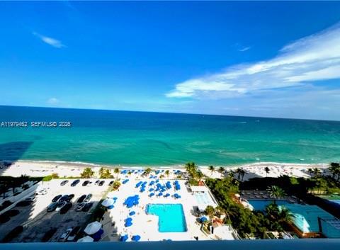 Photo of 2030 Ocean Dr #1614, Hallandale Beach, Florida, 33009 - Full sunny pool deck and moving shoreline ocean views