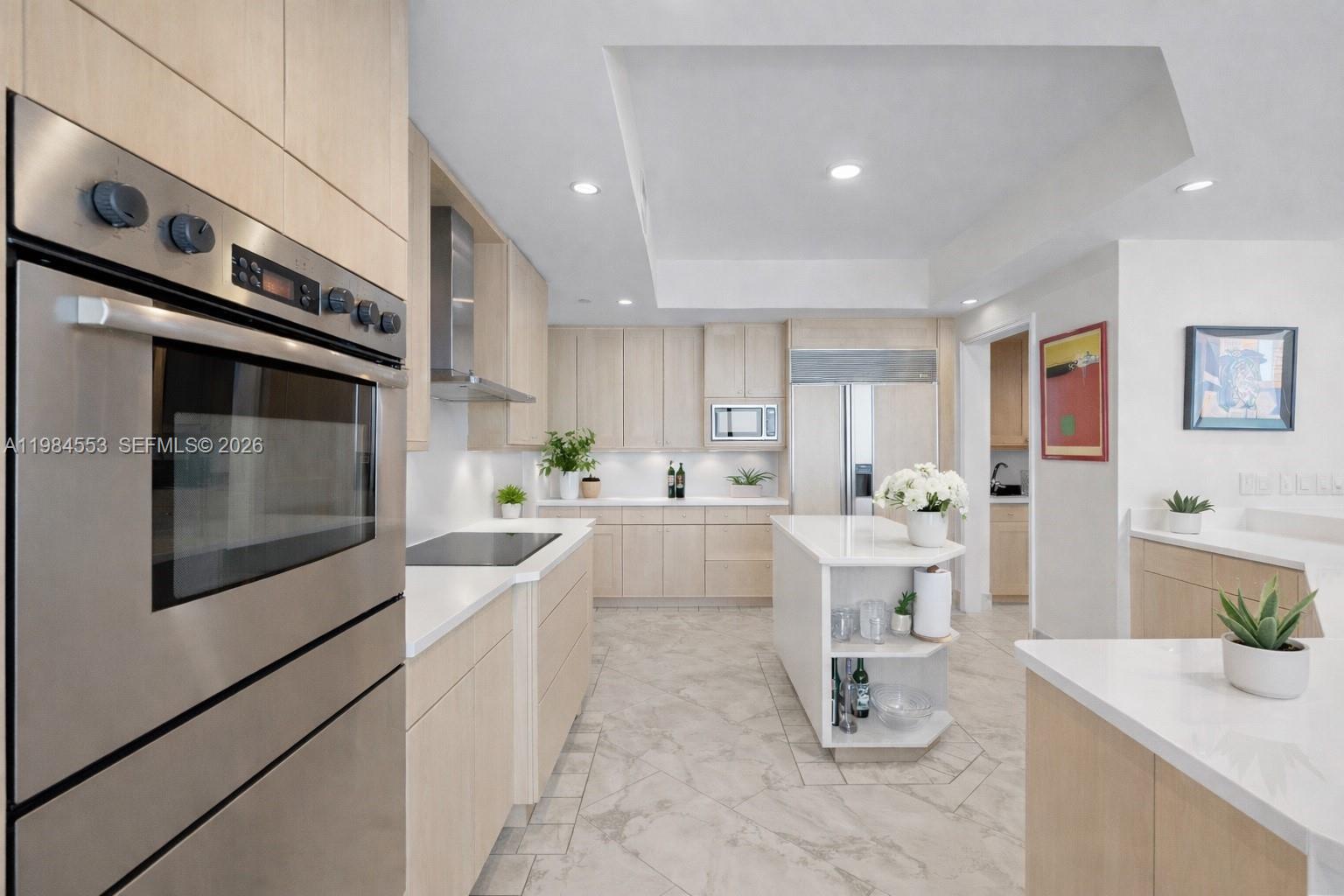 Photo of 21200 Point Pl  #1901, Aventura, Florida, 33180 - The kitchen front has been virtually updated to illustrate a refreshed look without a major renovations