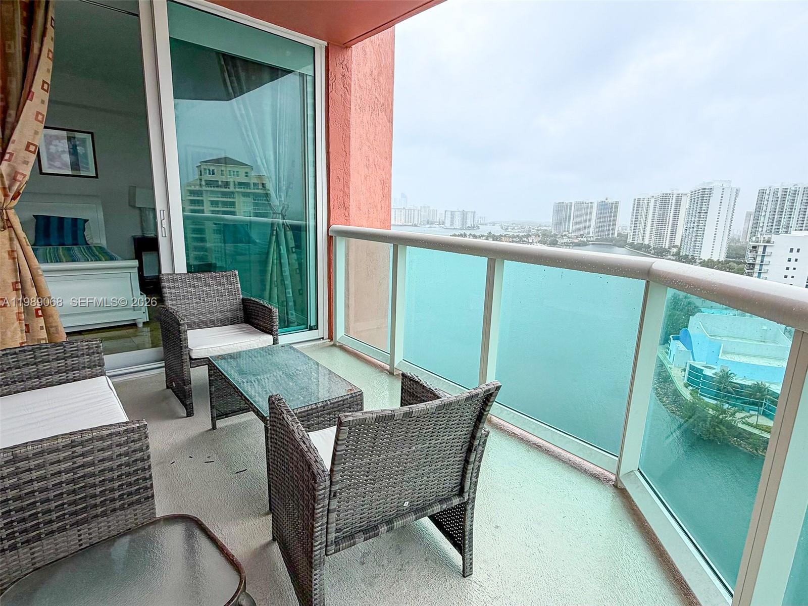 Photo of 3370 Hidden Bay Dr  #1814, Aventura, Florida, 33180 - Living Room Balcony