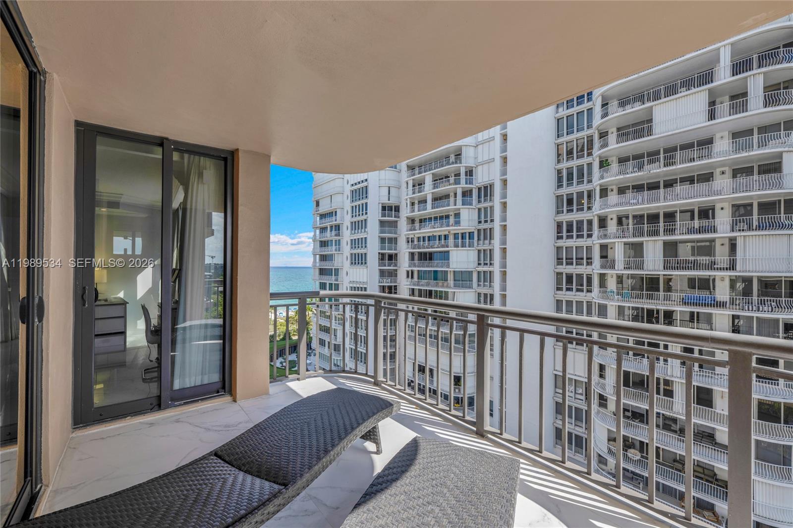 Photo of 10175 Collins Ave #806, Bal Harbour, Florida, 33154 - Second balcony