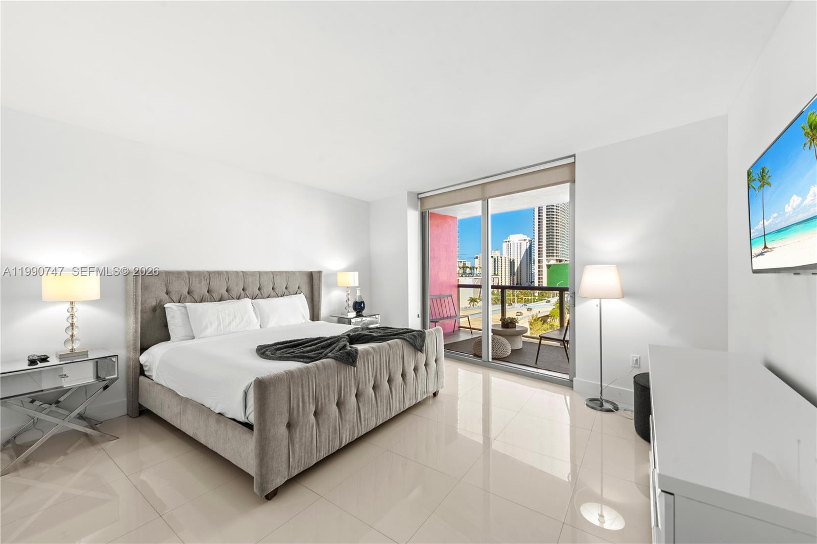 Photo of 2600 Hallandale Beach Blvd  #T1001, Hallandale Beach, Florida, 33009 - Master Bedroom with Balcony Connection